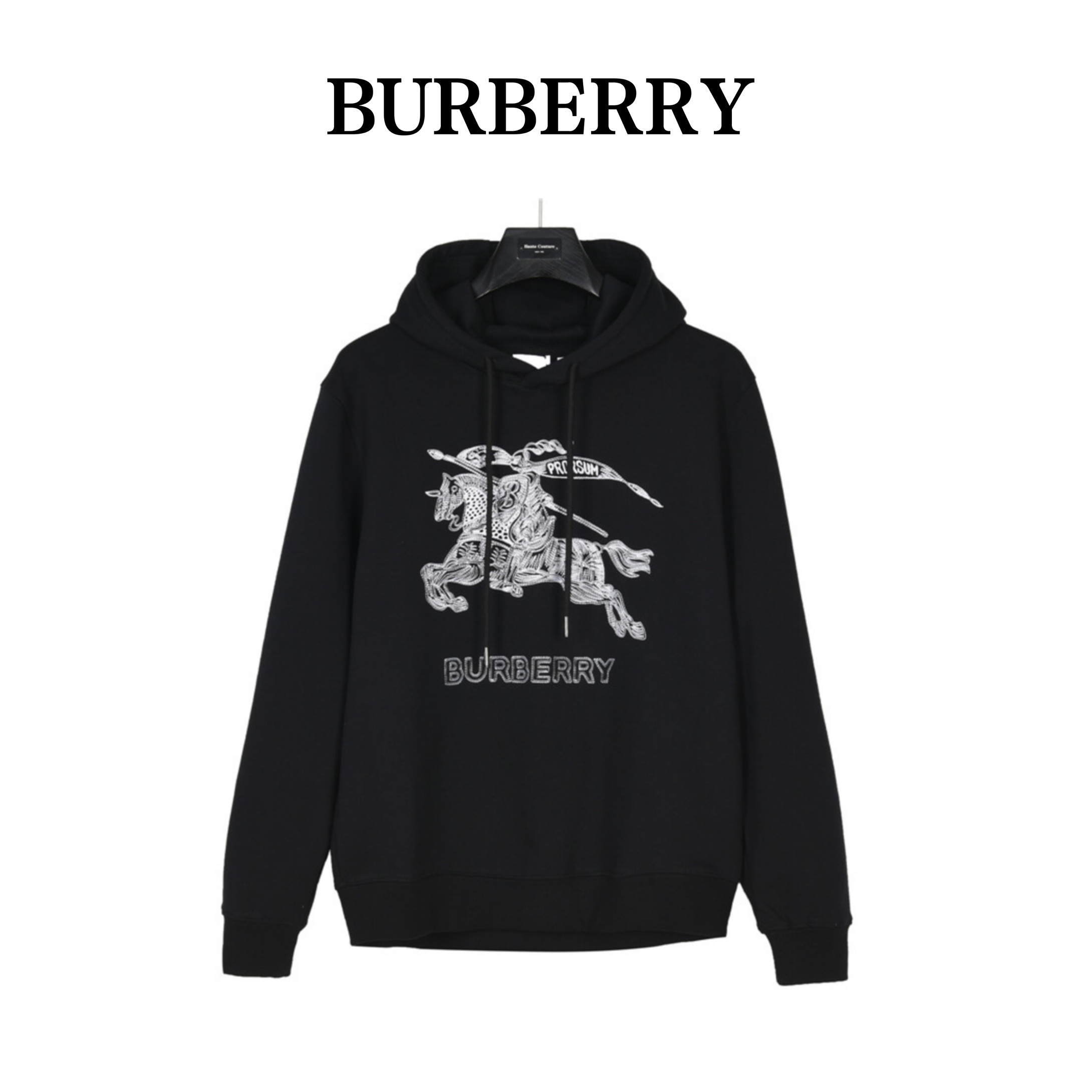 Burberry/巴宝莉 经典刺绣战马logo连帽卫衣