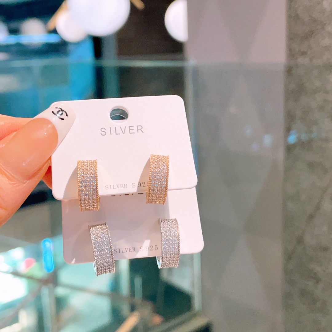 Hochglanzpoliertes Silber Ohrringe Präzision Weihnachten Gold