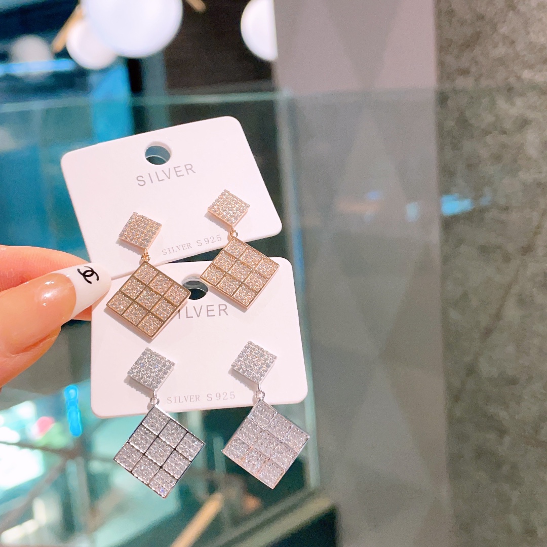 Hypoallergenes Silber Ohrringe Ätherisch Bankett Silber