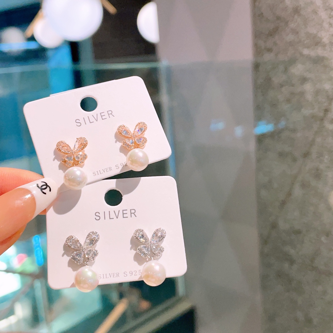 Feinsilber Ohrringe Wald Hochzeitsgeschenk Gold