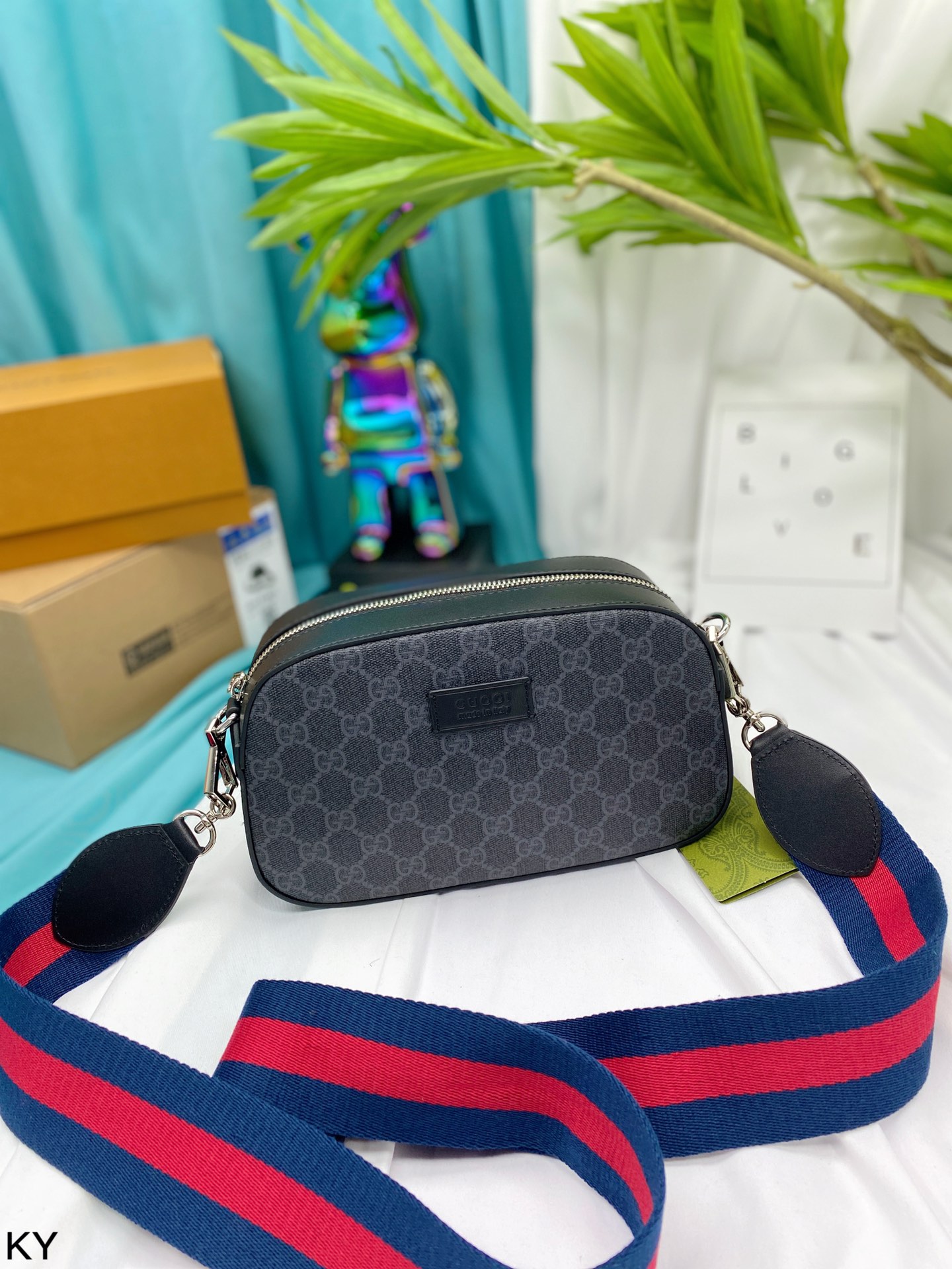 Wysoka replika projektantów
 Gucci GG Supreme Torby na aparat Torby typu crossbody i na ramię Czarny Niebieski Szary Czerwony Nylon