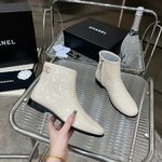 Chanel Short Boots Women Gold Hardware Cowhide Genuine Leather Sheepskin Fall/Winter Collection Fashion