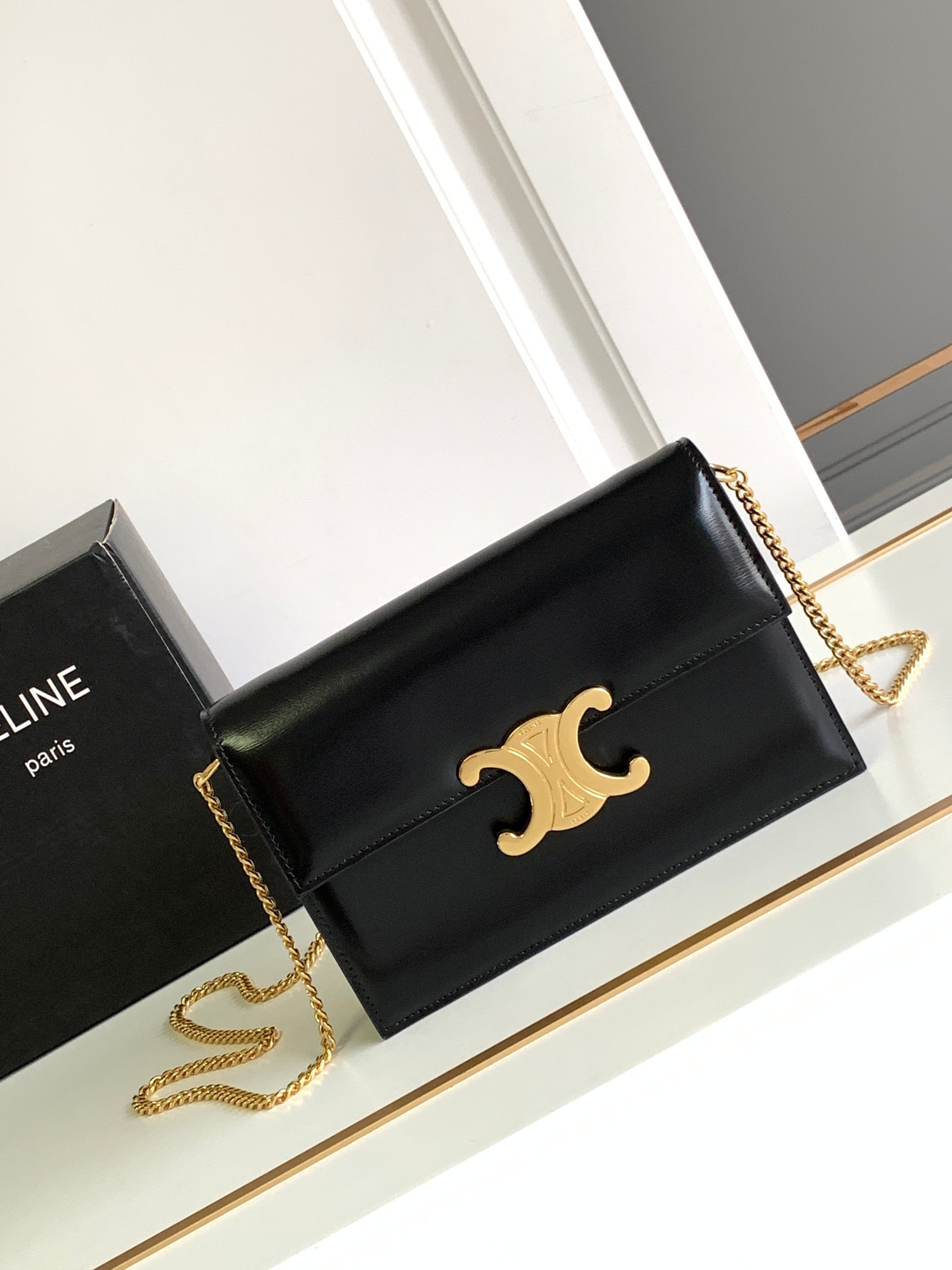 Celine Bags Handbags Cheap Replica
 Cowhide Fall/Winter Collection Triomphe Chains