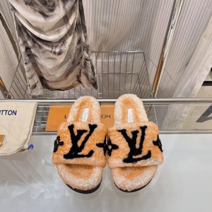 Louis Vuitton Shoes Slippers AAA Quality Replica PVC Wool