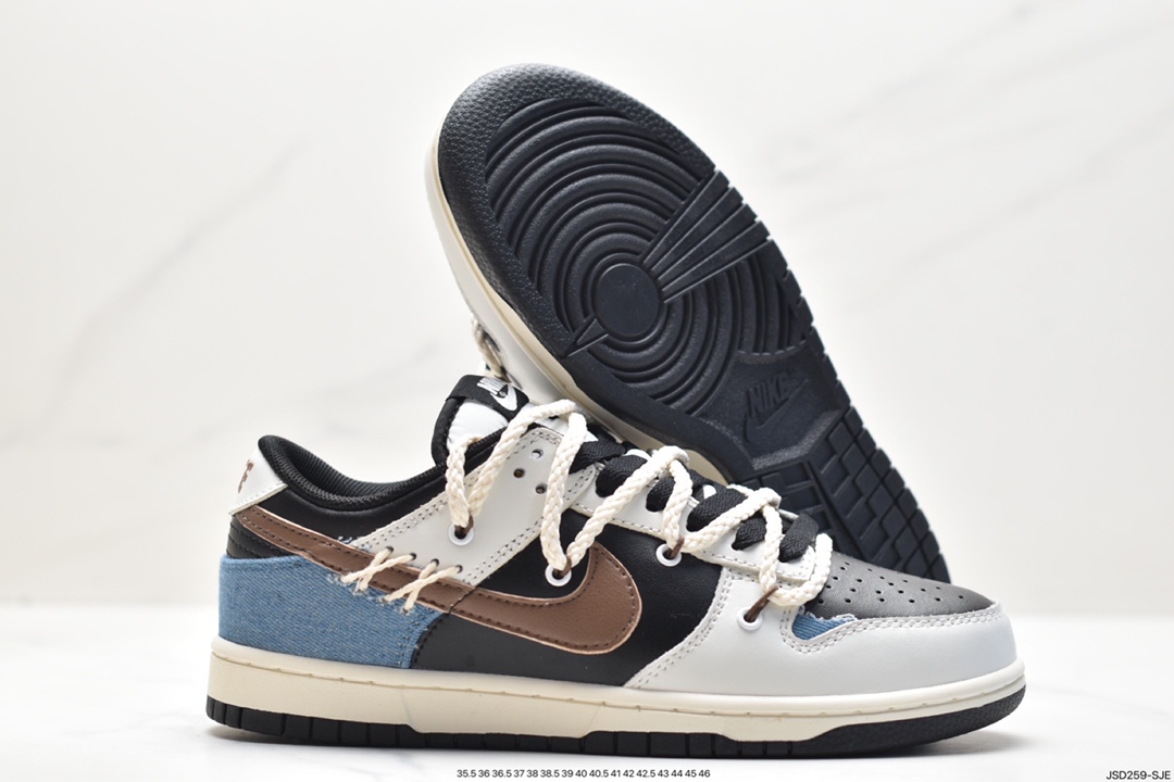 NK SB Dunk Low ”Green/Beige” rope deconstruction style series low-top casual sports skateboard shoes DD1591-100