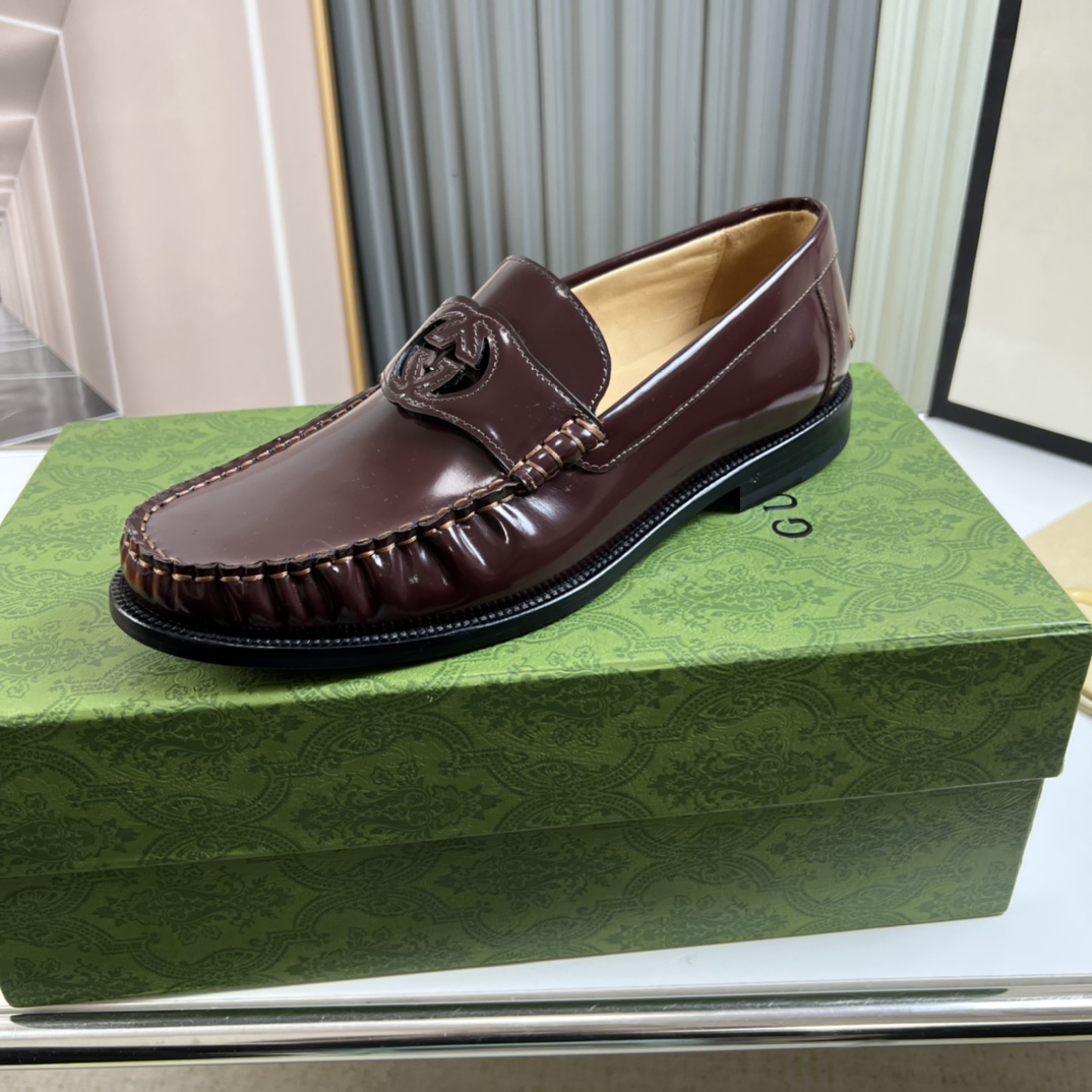 Fábrica productos originales, suela de cuero genuino🔱 ＧＵＣＣＩ——Gucci. Zapatos casual business de piel para hombre, produ…