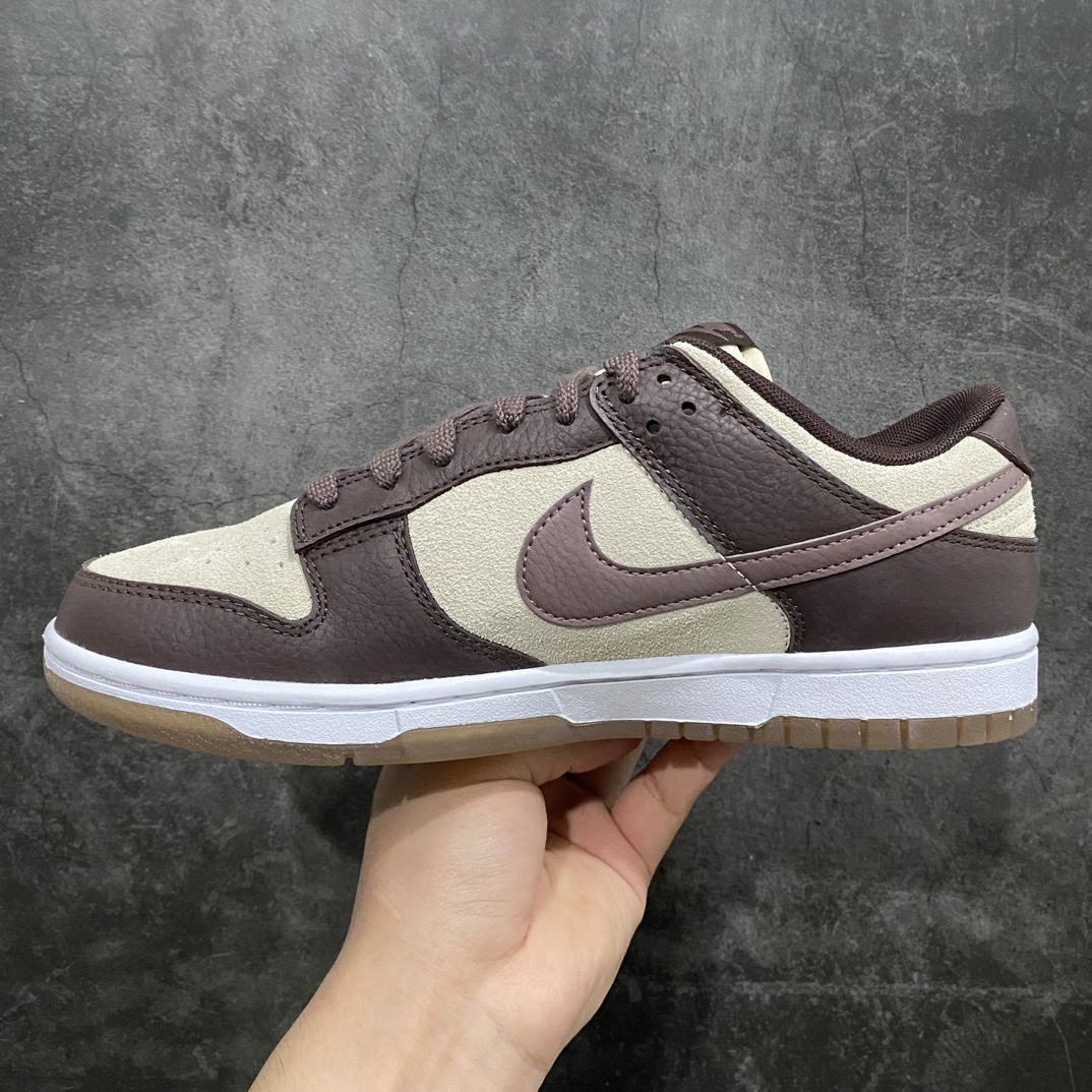 [Top Pure Original] Nike Dunk Low ”Plum/Coconut Milk” Dunk Series Skateboard Shoes ”Coffee Brown Jelly Milk White” FJ4734-100