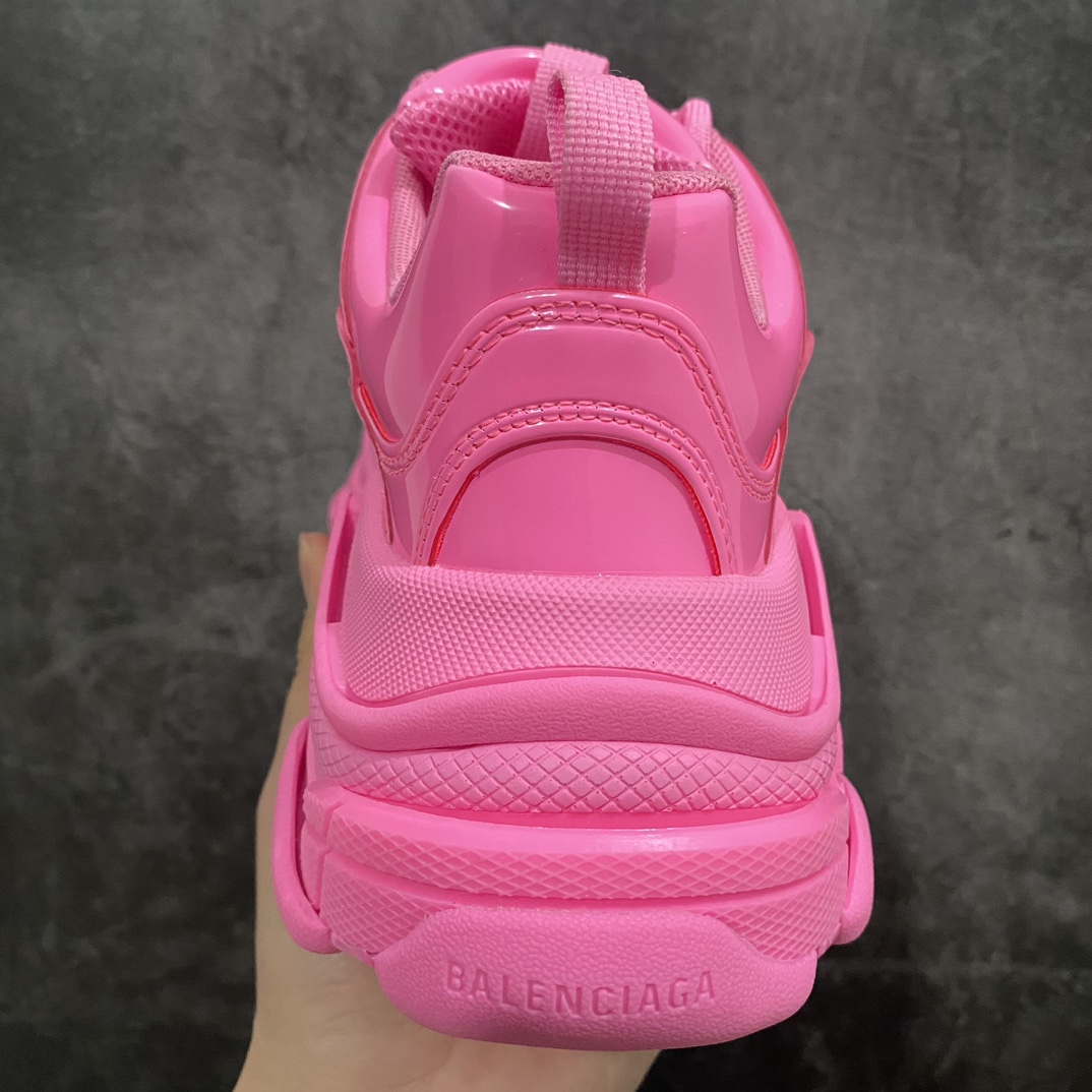 [VG Upgraded Version] BALENCIAGA Triple S Balenciaga Retro Daddy Shoes Mirror Patent Leather Pink