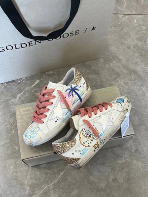 Golden Goose Skateboard Shoes Single Layer Top Fake Designer Doodle Gold Red White Yellow Unisex Cowhide Frosted Fall/Winter Collection