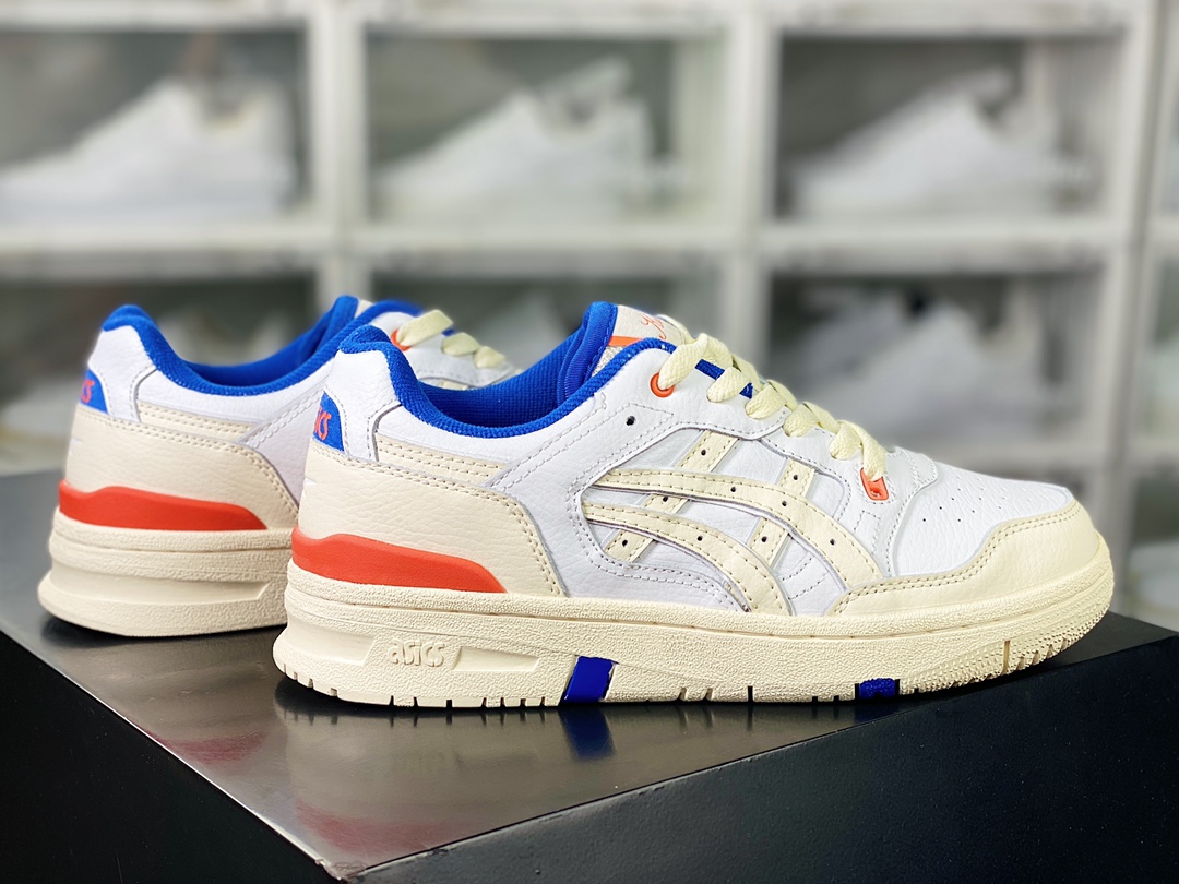 Asics EX89 Low Sneakers series low-top retro basketball shoes ”Joint Knicks Milky White Blue Orange” 1201A885-100