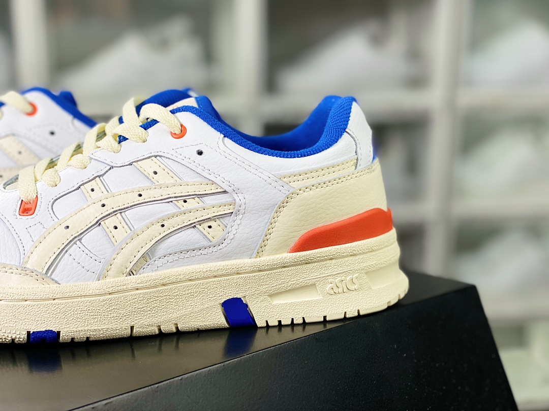 Asics EX89 Low Sneakers series low-top retro basketball shoes ”Joint Knicks Milky White Blue Orange” 1201A885-100