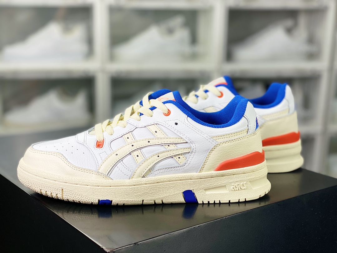 Asics EX89 Low Sneakers series low-top retro basketball shoes ”Joint Knicks Milky White Blue Orange” 1201A885-100