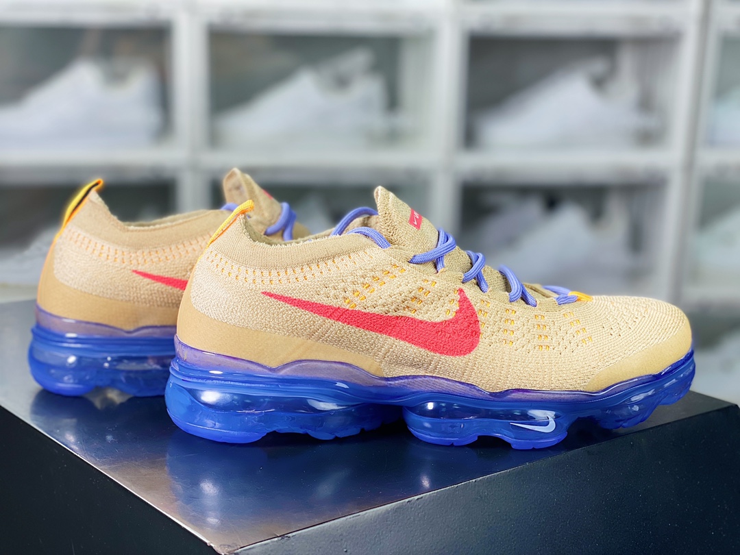 Air VaporMax 2023 Flyknit FK ”Pale Vanilla” 2023 Air Cushion Series Low-top Jogging Shoes ”Sesame Yellow Blue Purple Red Hook” DV6840-200