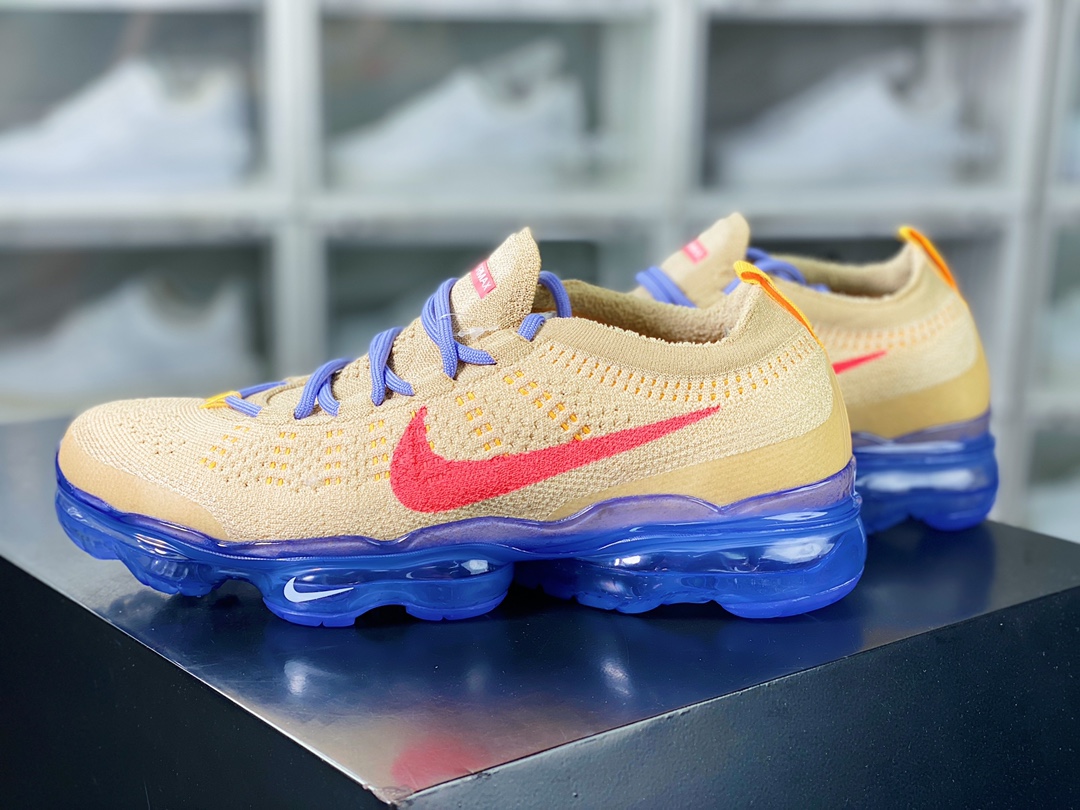 Air VaporMax 2023 Flyknit FK ”Pale Vanilla” 2023 Air Cushion Series Low-top Jogging Shoes ”Sesame Yellow Blue Purple Red Hook” DV6840-200