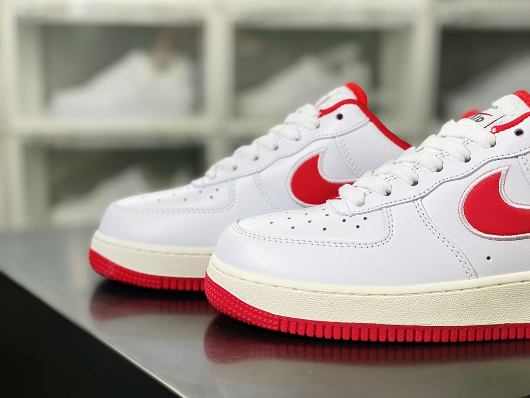 Air Force 1'07 Low”White University Red” Air Force One Sneakers ”Leather White University Red Embroidered Hook” FV0392-101