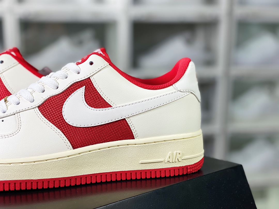 Air Force 1'07 Low ”Athletic Department” Air Force One series classic sneakers ”Splicing off-white university red oxidation” FN7439-133