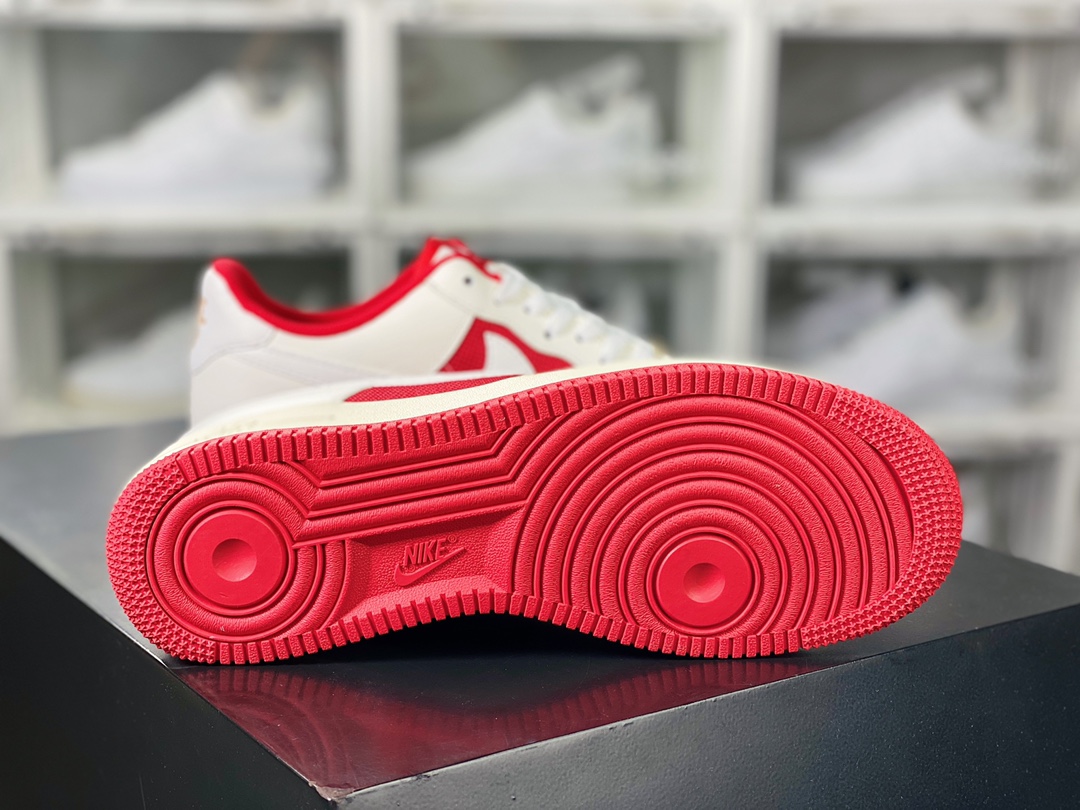 Air Force 1'07 Low ”Athletic Department” Air Force One series classic sneakers ”Splicing off-white university red oxidation” FN7439-133