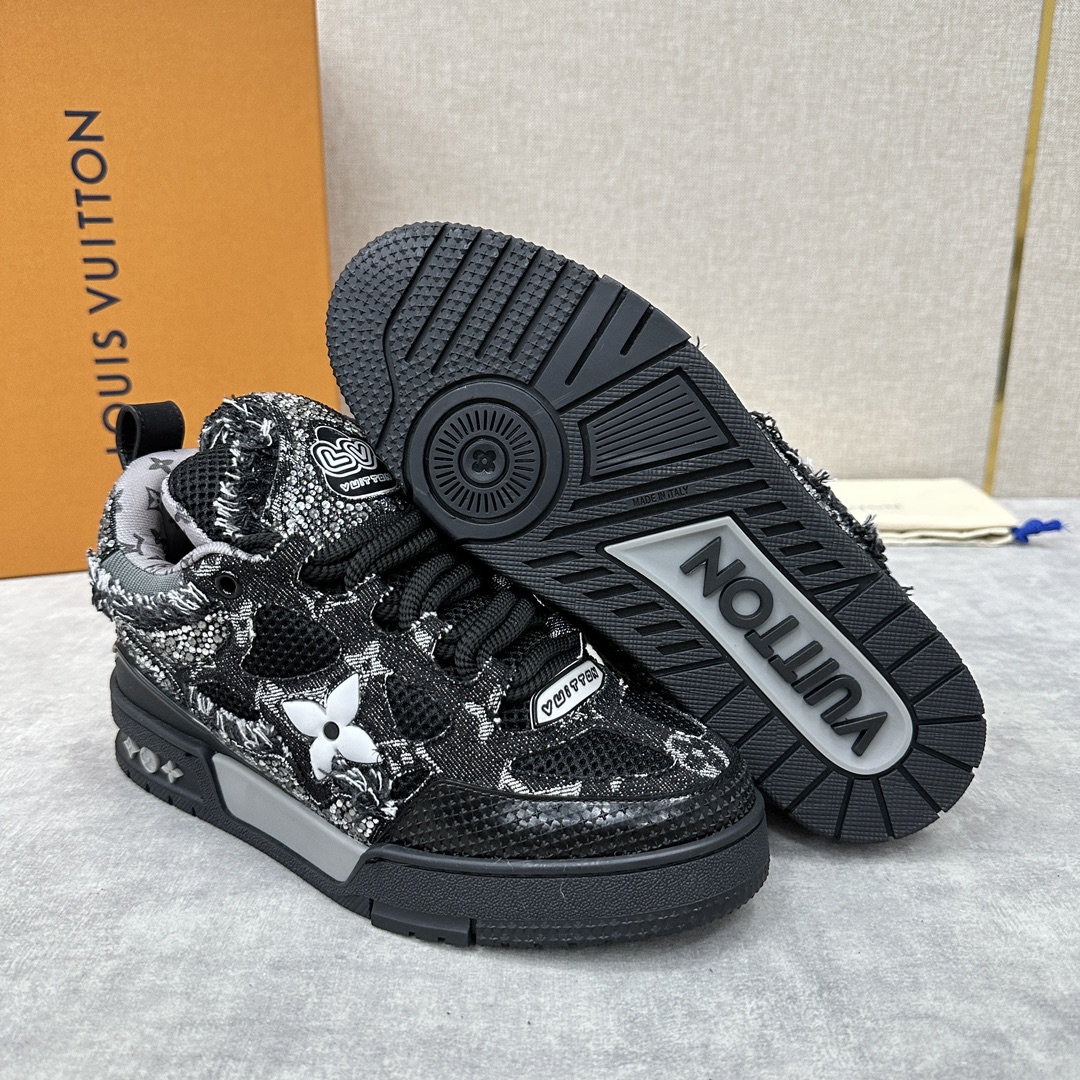 L家新品SKATE新款水晶帆布厚底系