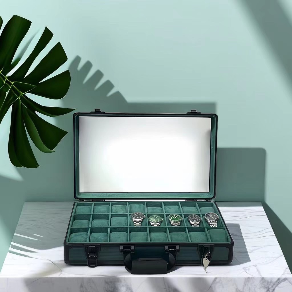 NO:711229,24-bit aluminum alloy watch box,1986090924位铝合金手表盒,,Watch