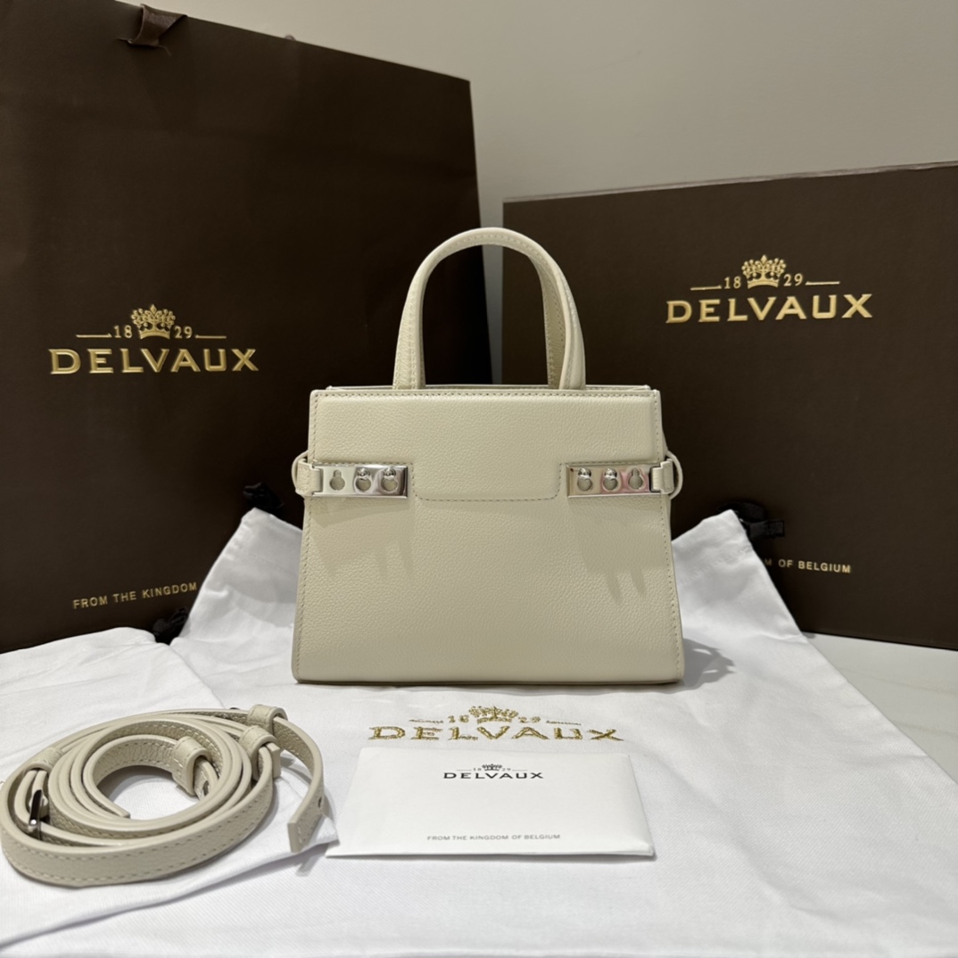 Delvaux Crossbody & Shoulder Bags Gold Calfskin Cowhide Fabric