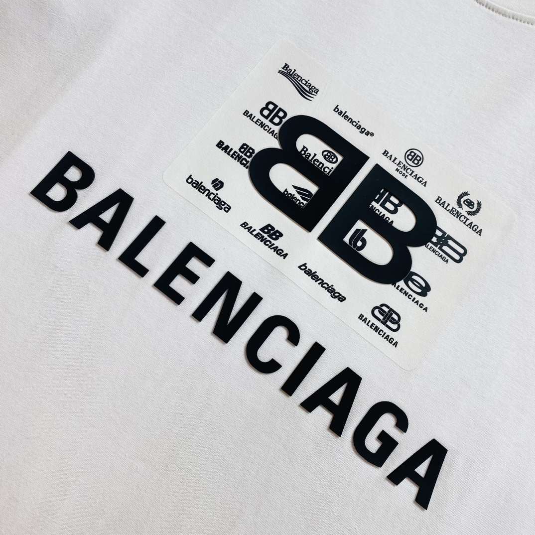 穿240斤胖子福音情侣款码数M-6XL巴黎世家Balenciaga原单品质2024最新款男装短袖T恤衣服