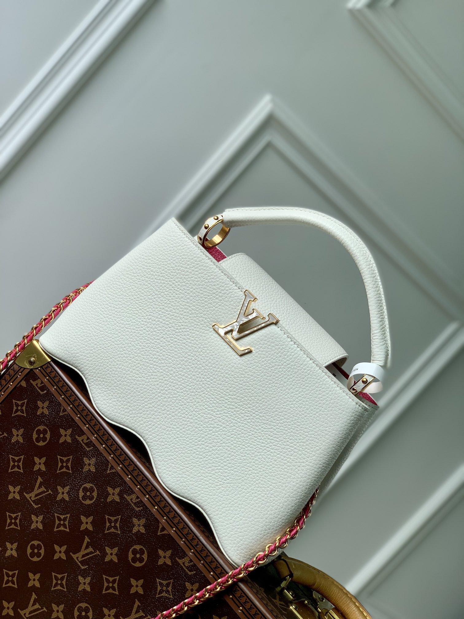 Louis Vuitton LV Capucines Bags Handbags White Taurillon Shell M22122