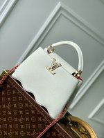 Louis Vuitton LV Capucines Cheap
 Bags Handbags White Taurillon Shell M22122