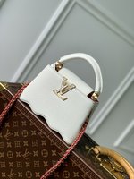 Louis Vuitton LV Capucines Bags Handbags White Taurillon Shell Mini M22122