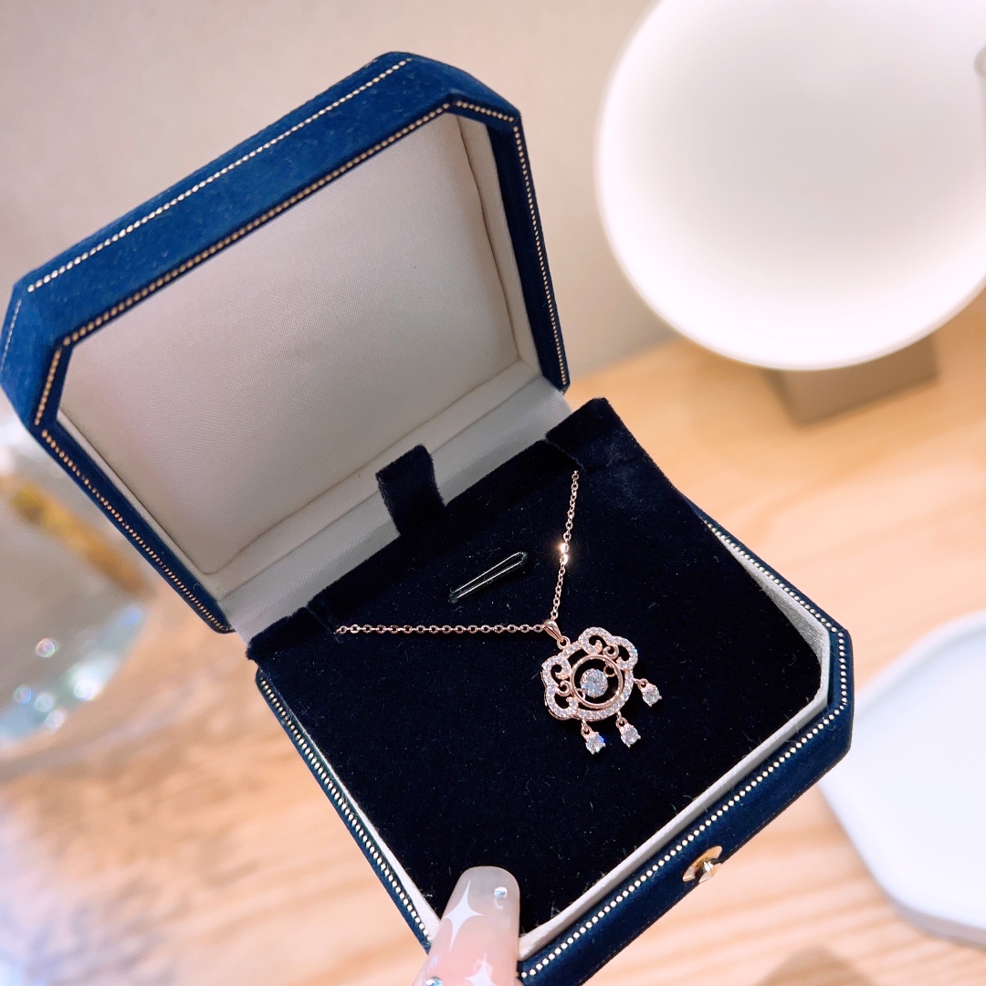 知性的S925スターリングシルバーネックレスゴールド 母の日