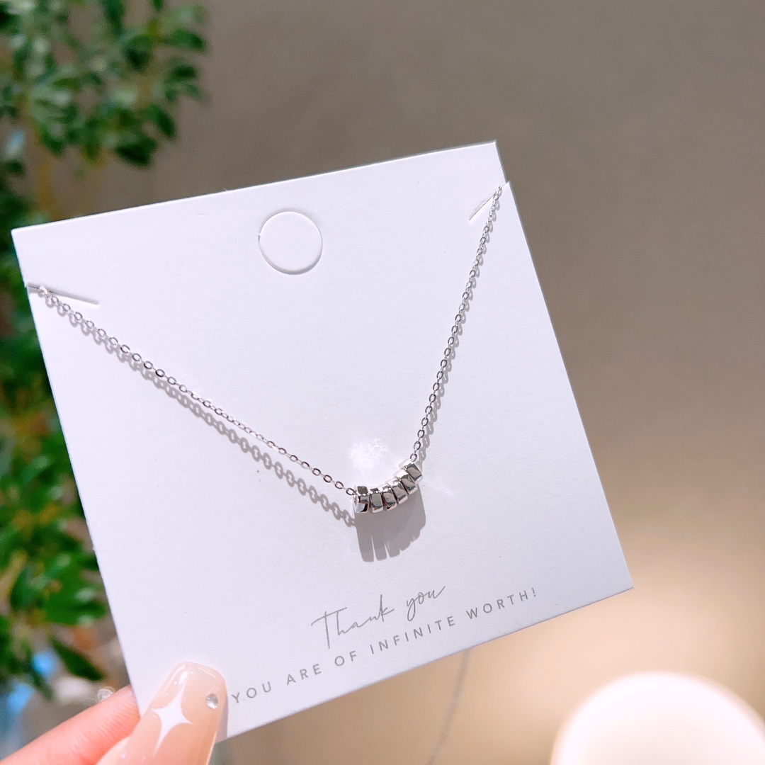 Hochglanzpoliertes Silber Kette Ultra minimalistisch Reise Gold