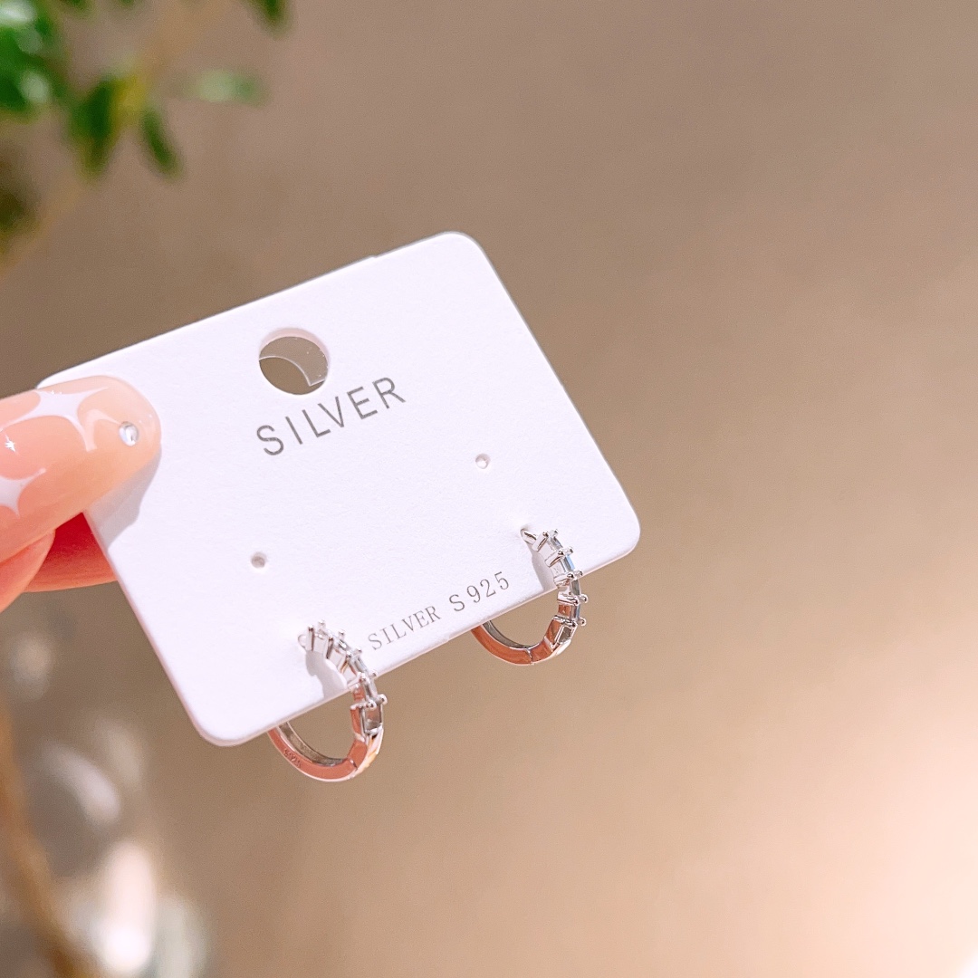 S925 Sterling Silver Ear Cuffs Playful Mother's Birthday Silver