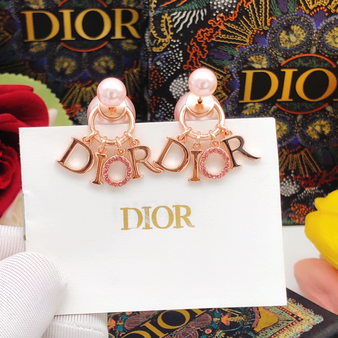 编号DED0346 【dio*最新款🆕🆕大小珍珠玫瑰金色彩钻】一致专柜🆕黄铜材质