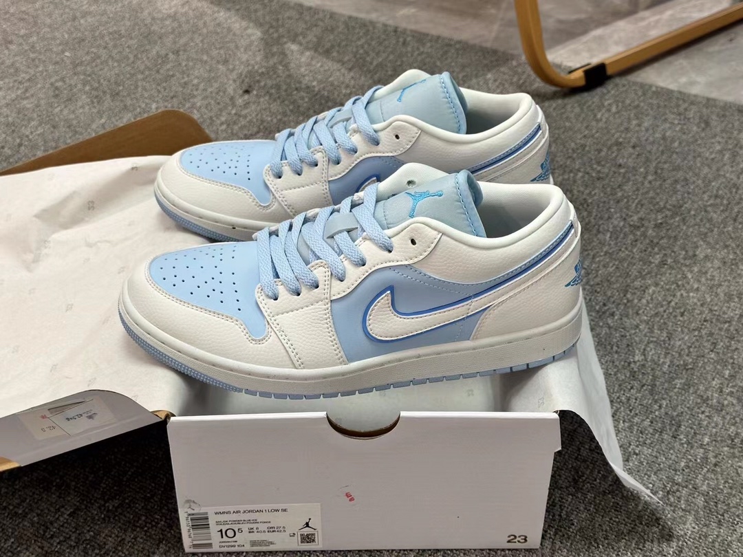 顶级纯原AJ1 low 白蓝 📦 35.5-46 带半码