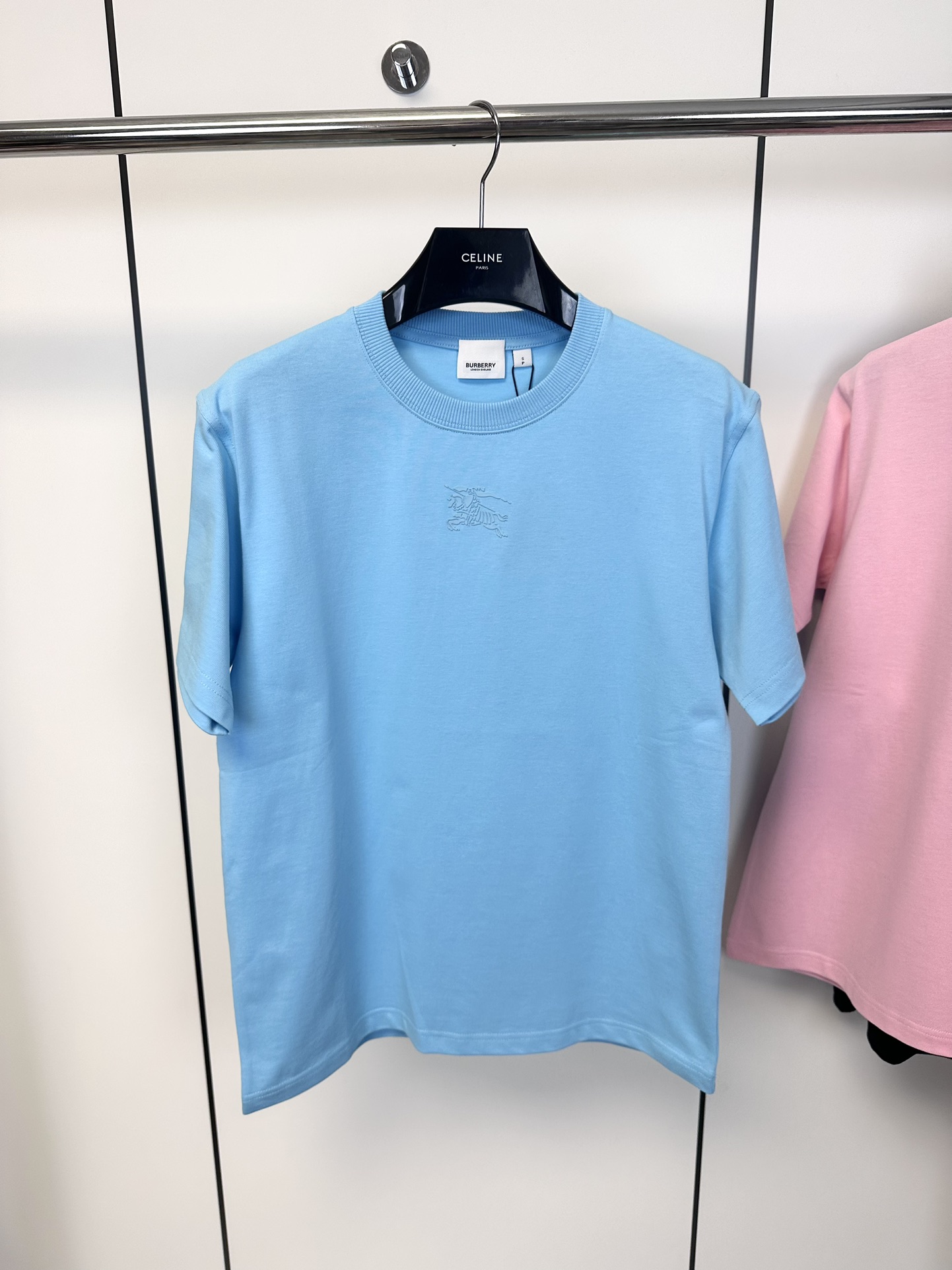 Burberry Abbigliamento T-Shirt Blu Rosa Stampa