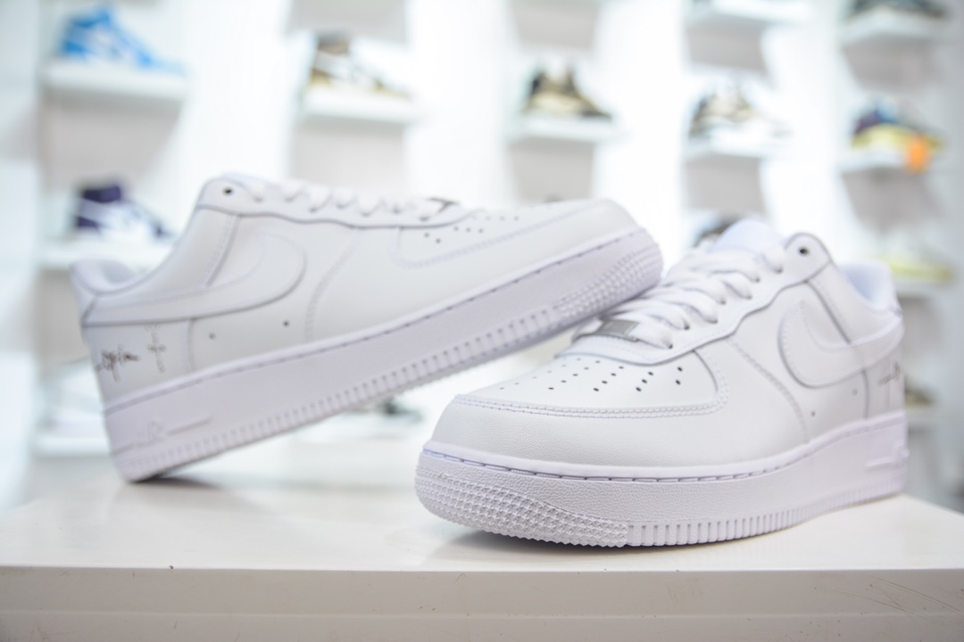 新G版私人订单纯原 Travis Scott x NK Air Force 1 Low Utopia TS联名空军一号纯白低帮经典板鞋 CW2288-111