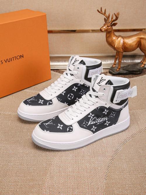 Louis Vuitton Monogram Denim High-Top Sneakers in Black and White 1 Louis Vuitton Monogram Denim High-Top Sneakers in Black and White