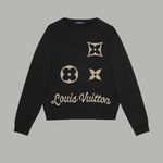 Louis Vuitton Clothing Sweatshirts Black Printing Unisex Cotton Long Sleeve