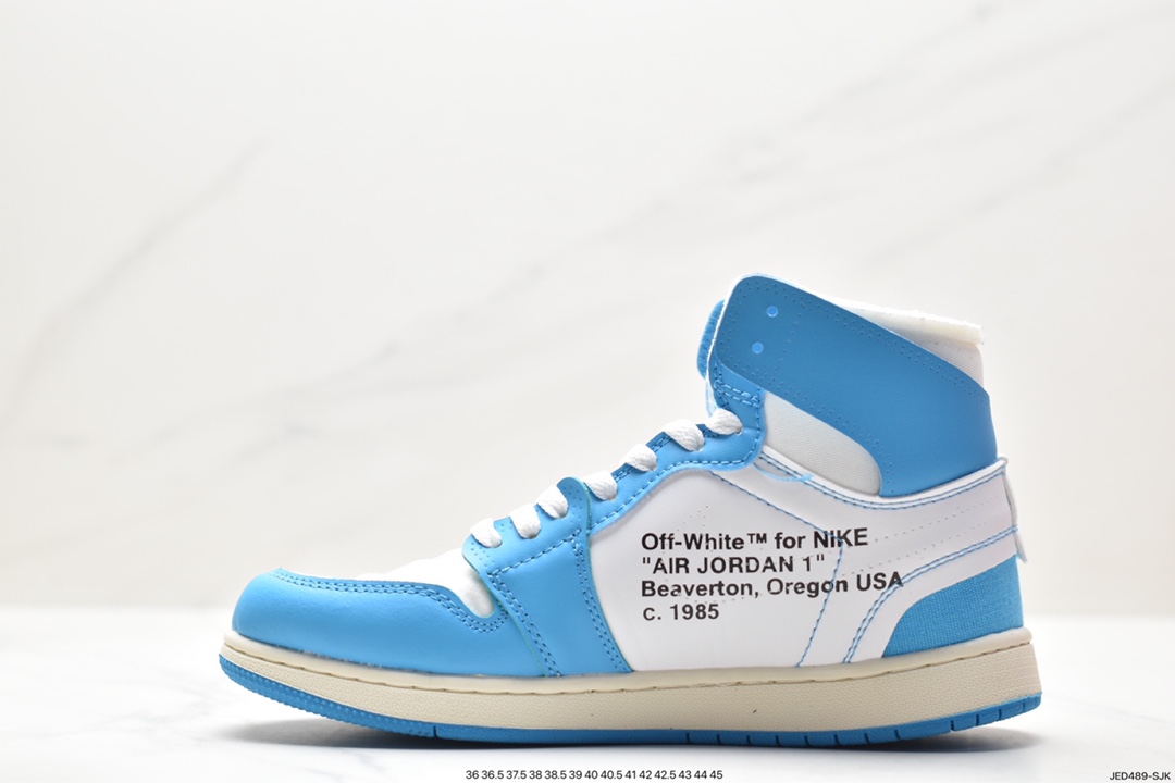 Jordan Air Jordan 1 Retro High OG ”UNC” AJ1 classic retro high-top basketball shoes ”OW North Carolina blue, white, black and orange” AQ0818-148