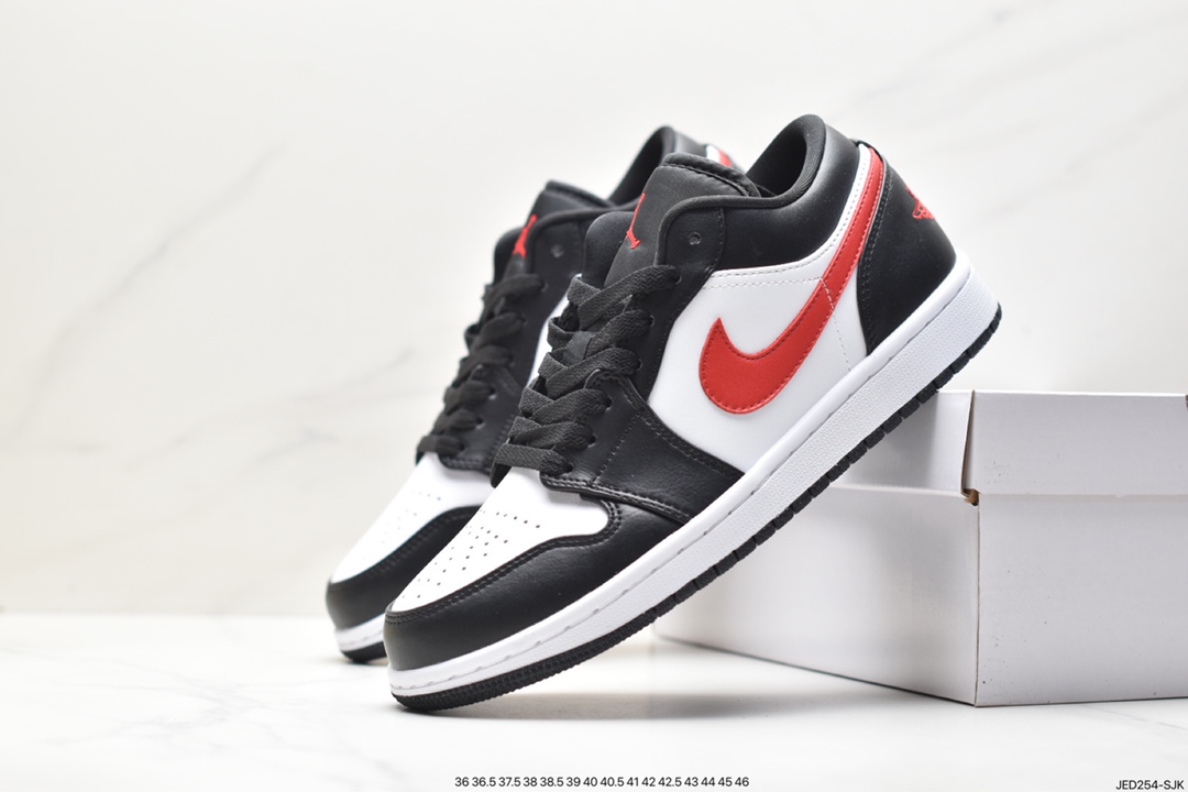 Air Jordan 1 Low Black and Red Toe AJ1 Joe 1 Low Top Casual Shoes DC0774-004