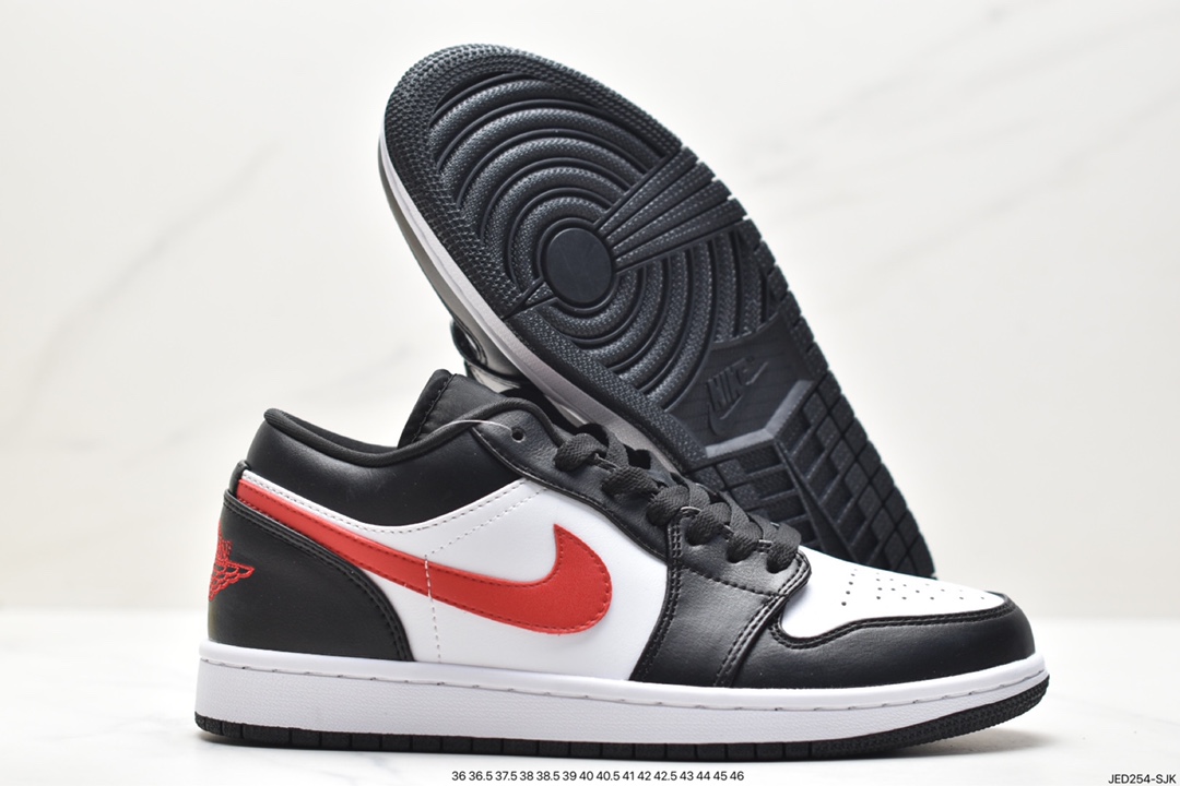 Air Jordan 1 Low Black and Red Toe AJ1 Joe 1 Low Top Casual Shoes DC0774-004