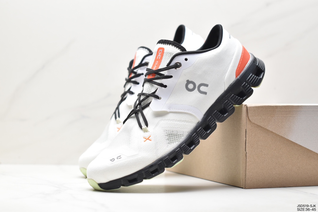 ON Running Cloud X Shift Low Cloud X series low-top lightweight, comfortable and multifunctional casual sports shoes ”Geometric Mesh White and Black”