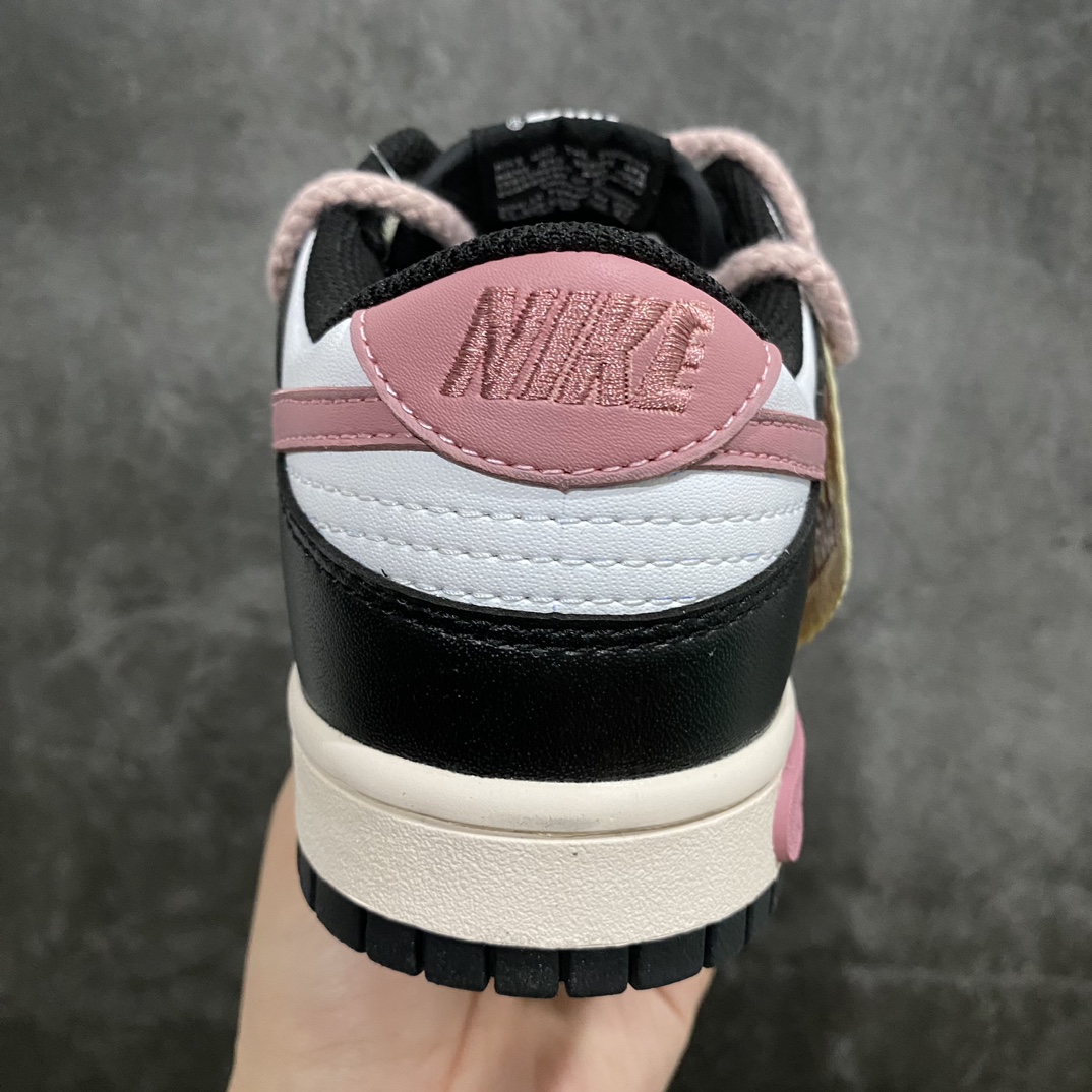 [K13 original box version] NK Dunk Low SB low-top hemp rope deconstruction rose heart black powder cloth patch CW1590-100