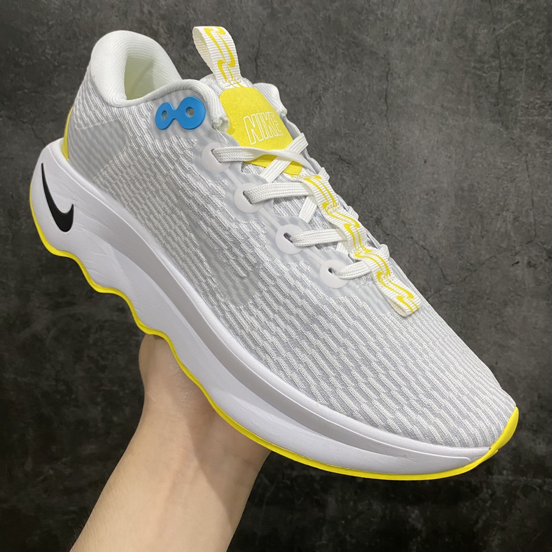 NK Motiva Motiva series low-top lightweight shock-absorbing rebound leisure sports jogging shoes white and yellow DV1238-100