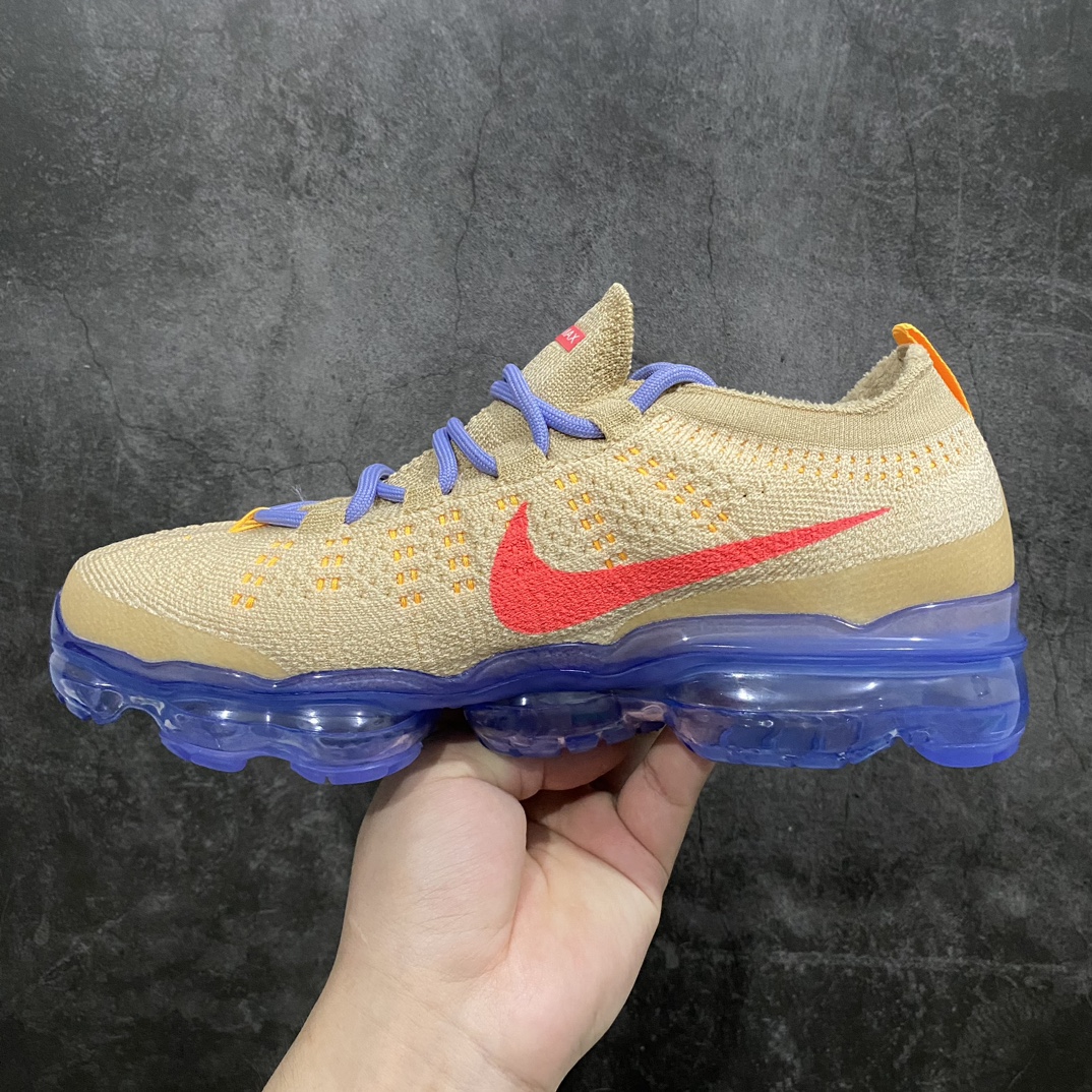 [Pure original YH version] 2023 Nike Air VaporMax Flyknit wear-resistant low-top running shoes brown blue DV6840-200