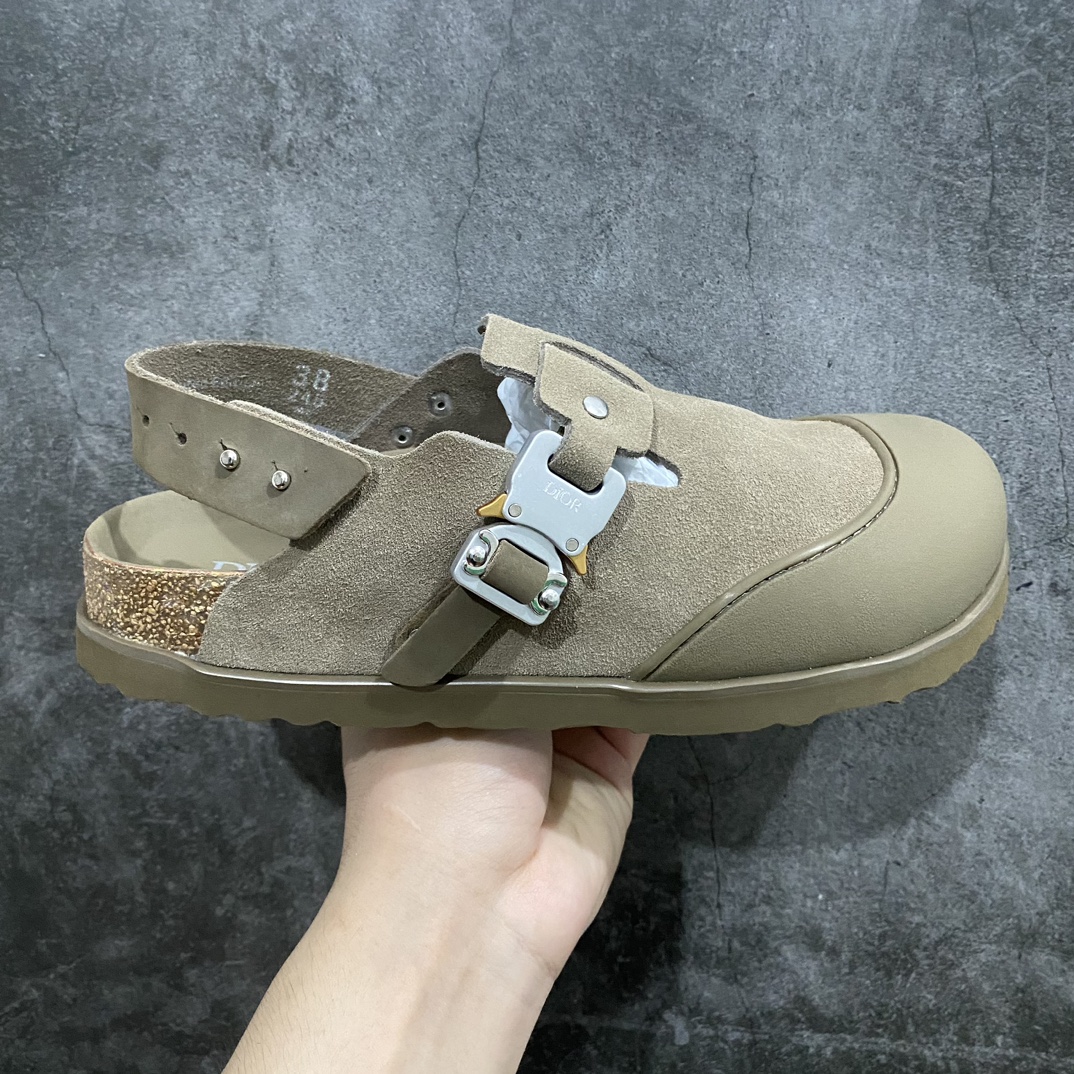 [G version pure original] Dior x Birkenstock Arizona Dior joint Birkenstock leather suede double buckle fashion sandals