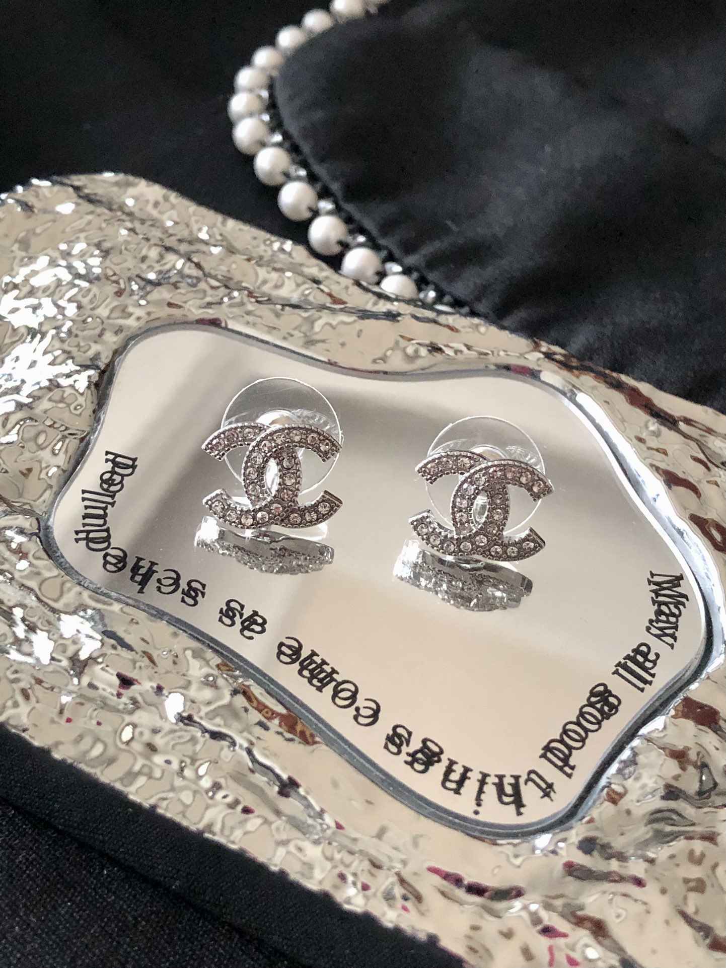 Chanel Juwelen Ohrring Silber Mini