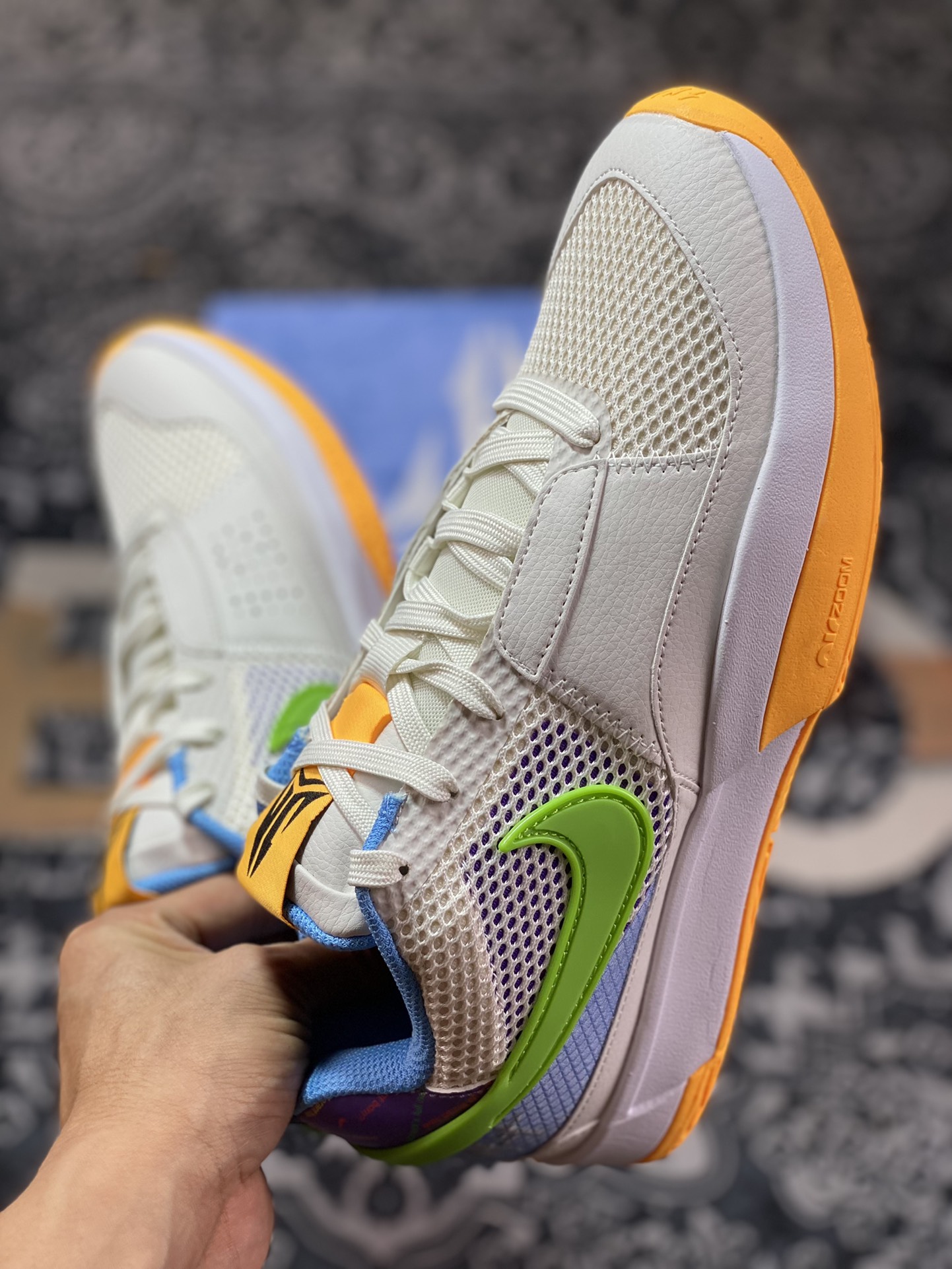 Nike Na Ja 1 Low ”Trivia” Morant 1st generation series low-top basketball shoes ”beige gray blue orange” DR8785-001