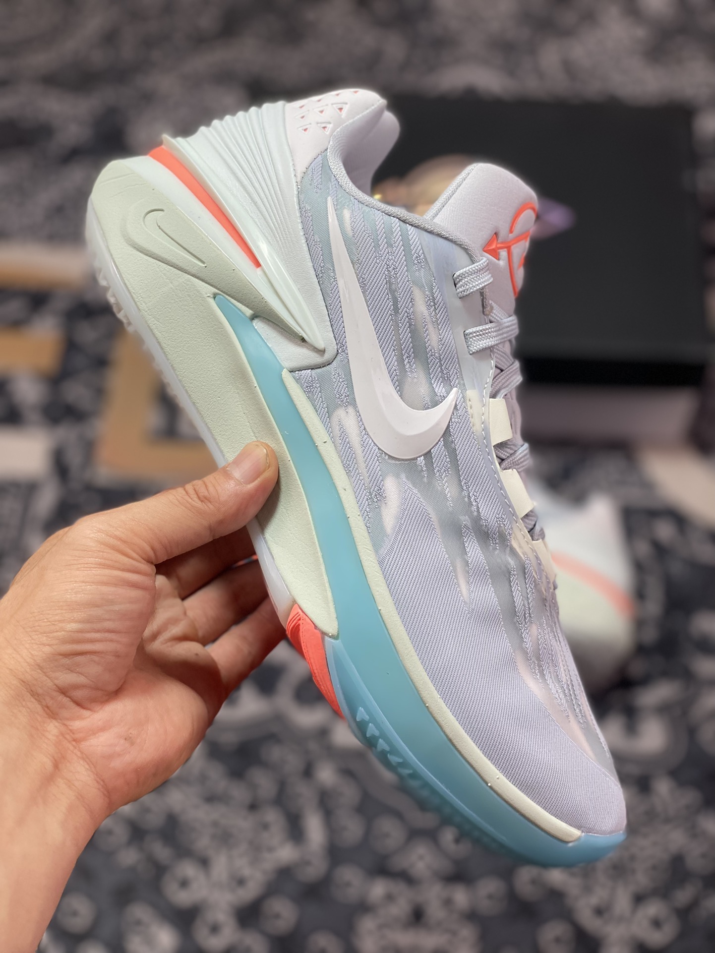 Nike Air Zoom GT Cut 2 EP ”Avant Garde” super running level 2nd generation low-top basketball shoes ”light blue green orange beige” DJ6013-402