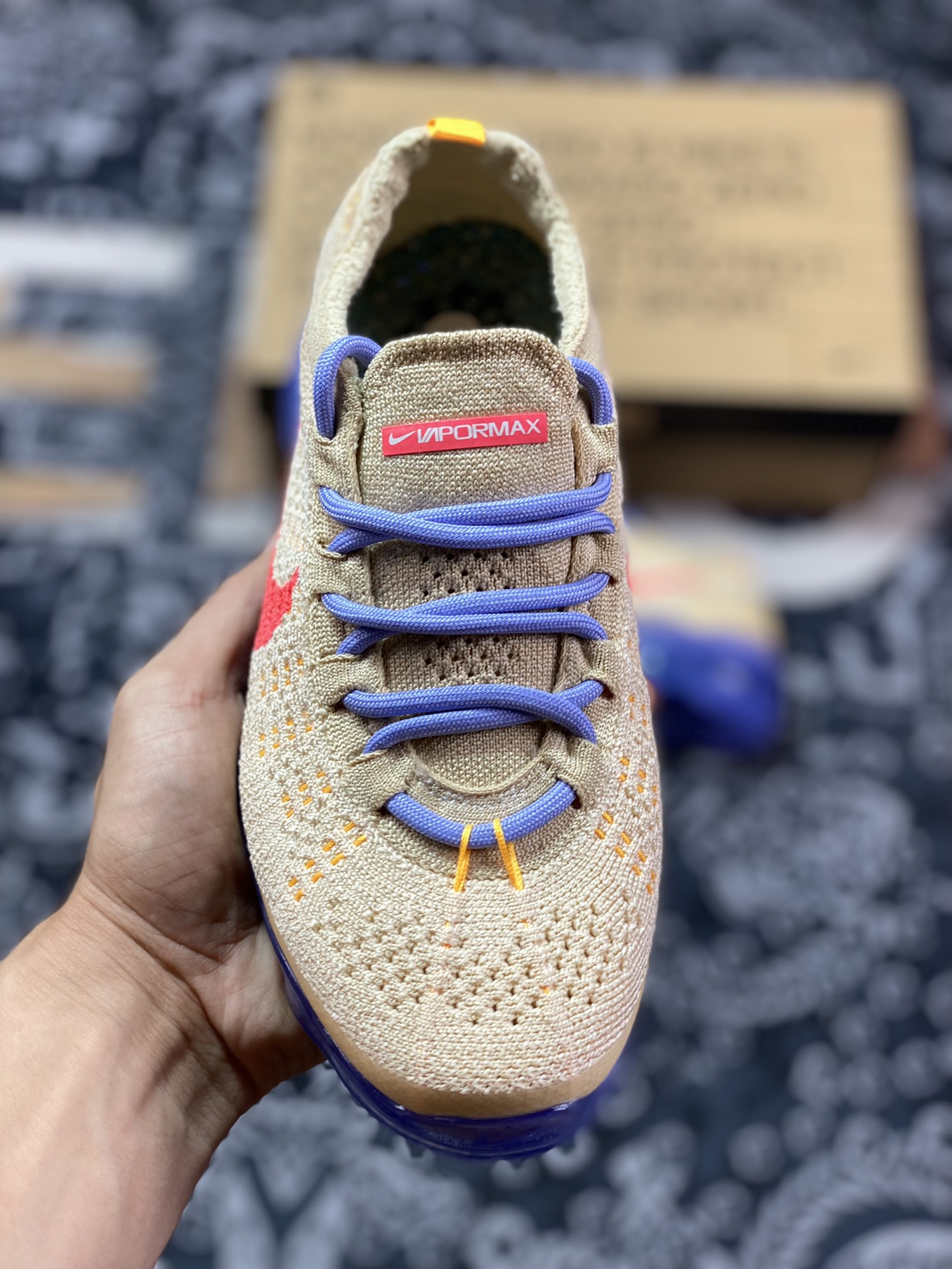 Nike Air VaporMax 2023 Flyknit FK ”Pale Vanilla” 2023 large air cushion jogging shoes ”Sesame Yellow Blue Purple Red Hook” DV6840-200