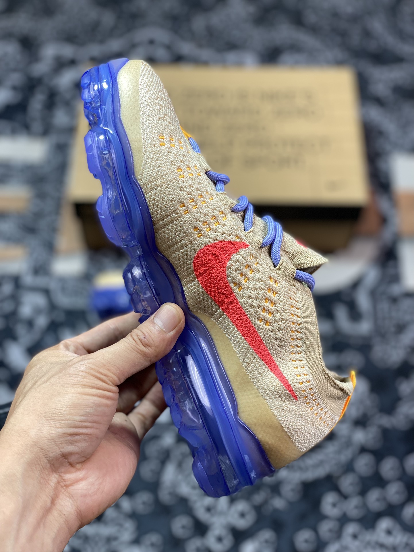 280  Nike Air VaporMax 2023 Flyknit FK”Pale Vanilla“2023款大气垫慢跑鞋“芝麻黄蓝紫红钩”DV6840-200